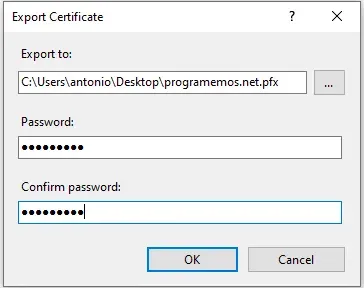 Exportar Certificado