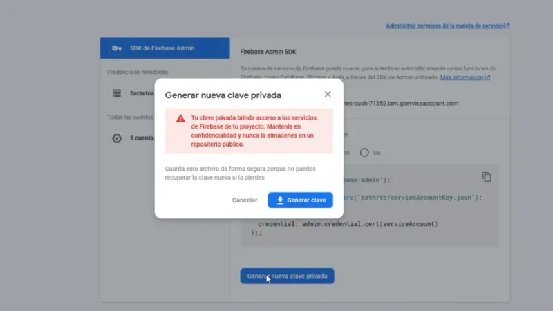 Generar nueva clave privada 